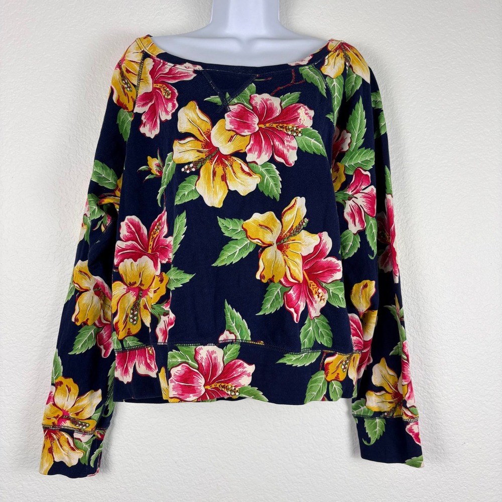 Polo Ralph Lauren Floral Long Sleeve Tropical Pullover Sweater Medium